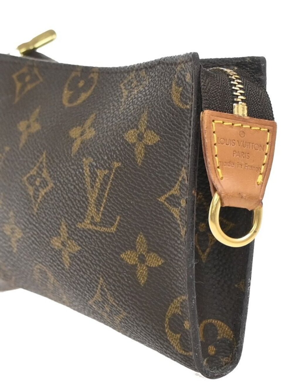 LOUIS VUITTON Logo BUCKET PM Pouch Bag Monogram Leather Brown France 02KC899 - Picture 2 of 15